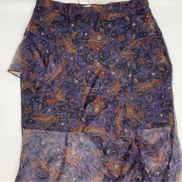 Veronica Beard NWT Trixie Silk Handkerchief Chiffon Ruffle Asymmetric Midi 4 - Picture 7 of 16